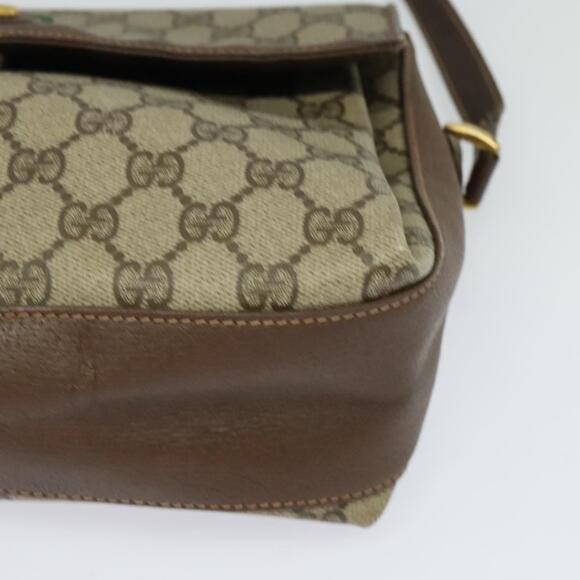 GUCCI GG Supreme Web Sherry Line Bag Pvc Beige Gold 164 02 084 - Picture 11 of 16